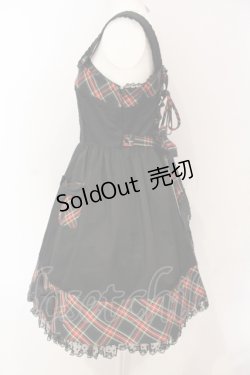 画像3: Angelic Pretty / ツイル×タータンジャンパースカート  クロ×アカ O-25-06-19-086-AP-OP-IG-OS