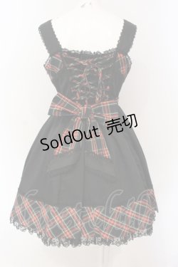 画像4: Angelic Pretty / ツイル×タータンジャンパースカート  クロ×アカ O-25-06-19-086-AP-OP-IG-OS