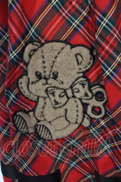 画像3: crossing rabbit / Bear dollチェックジャンパースカート  アカ O-25-06-19-008-LO-OP-OW-OS