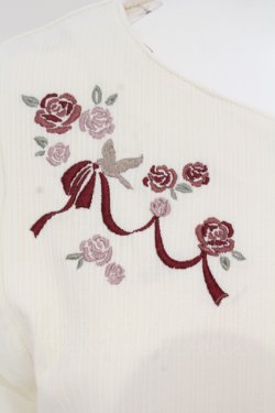 画像3: axes femme / 鳥×バラ刺繍リブPO M キナリ O-25-06-19-094-AX-TO-OW-OS