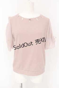 画像1: axes femme / ドロストフレア袖巻きバラプルオーバー M ピンク O-25-06-19-095-AX-TO-OW-OS