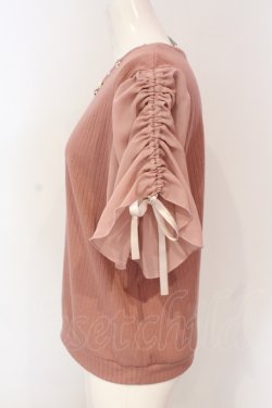 画像2: axes femme / ドロストフレア袖巻きバラプルオーバー M ピンク O-25-06-19-095-AX-TO-OW-OS