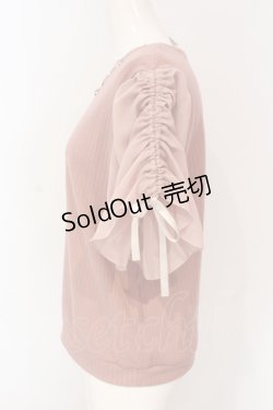 画像2: axes femme / ドロストフレア袖巻きバラプルオーバー M ピンク O-25-06-19-095-AX-TO-OW-OS