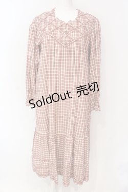 画像1: PINK HOUSE / オリジナルチェックミディワンピース  アカ O-25-06-19-096-LO-OP-OW-OS