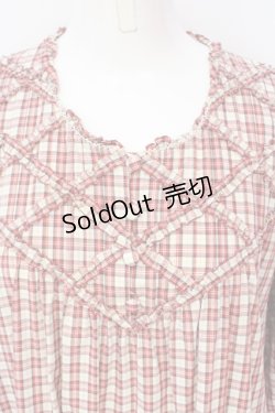 画像2: PINK HOUSE / オリジナルチェックミディワンピース  アカ O-25-06-19-096-LO-OP-OW-OS