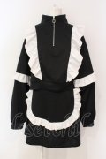 Virally / フリルスウェットセットアップ L クロ×シロ O-25-06-19-097-PU-OP-OW-OS