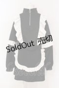 Virally / フリルスウェットセットアップ L クロ×シロ O-25-06-19-097-PU-OP-OW-OS