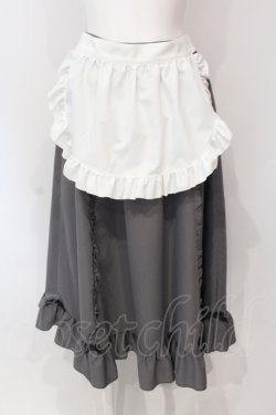 画像1: Cherirulu Chocola / MYフリルスカート+エプロン M グレー O-25-06-19-098-LO-SK-OW-OS