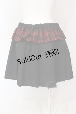 画像3: DARRDY / ガーターベルト付きプリーツミニスカパン F ブラック×レッド O-25-06-19-099-PU-SK-OW-OS