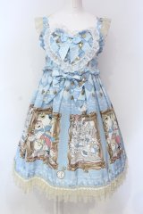 BABY,THE STARS SHINE BRIGHT / Alice In Wonderlandベビードールジャンパースカート  サックス O-25-06-19-002-BA-OP-OW-OS