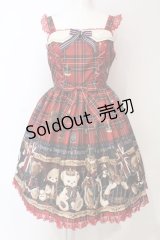 Angelic Pretty / British Bearジャンパースカートセット ジャンパースカート単品  アカ O-25-06-19-013-AP-OP-IG-OS