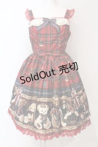 Angelic Pretty / British Bearジャンパースカートセット ジャンパースカート単品  アカ O-25-06-19-013-AP-OP-IG-OS