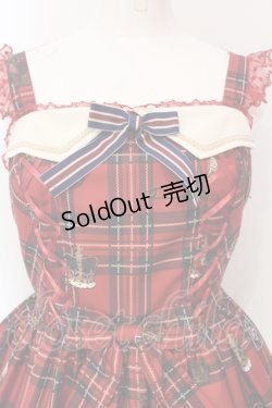 画像2: Angelic Pretty / British Bearジャンパースカートセット ジャンパースカート単品  アカ O-25-06-19-013-AP-OP-IG-OS