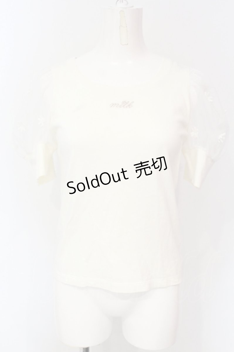 画像1: MILK / DAISY PUFF PUFF TEE　Tシャツ L アイボリー O-25-06-19-017-ML-TO-OW-ZT468 (1)