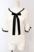 MILK / フリルスリーブトップス  シロ×クロ O-25-06-19-018-ML-TO-OW-OS