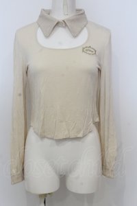 abilletage / シャツカラーカットソー  アイボリー O-25-06-21-035-GO-TO-IG-OS