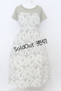 画像1: axes femme / ビスチェ切替ドッキングワンピース  グリーン O-25-06-21-036-AX-OP-IG-OS