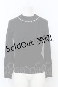 axes femme / ビジューリブニットトップス M クロ O-25-06-21-043-AX-TO-IG-OS