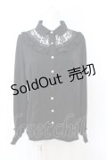 axes femme / デコルテレース切替ブラウス L くろ O-25-06-21-052-AX-BL-IG-OS