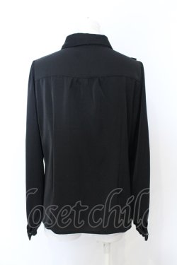 画像2: axes femme / デコルテレース切替ブラウス L くろ O-25-06-21-052-AX-BL-IG-OS