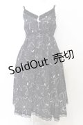 LISTEN FLAVOR / 夜空柄キャミワンピース  ブラック O-25-06-21-066-PU-OP-IG-ZT210