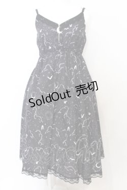 画像1: LISTEN FLAVOR / 夜空柄キャミワンピース  ブラック O-25-06-21-066-PU-OP-IG-ZT210