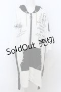 SEX POT ReVeNGe / シャンデリアプリントバイカラーパーカー  ホワイト×ブラック O-25-06-21-069-SP-TO-IG-OS