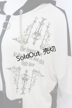 画像2: SEX POT ReVeNGe / シャンデリアプリントバイカラーパーカー  ホワイト×ブラック O-25-06-21-069-SP-TO-IG-OS