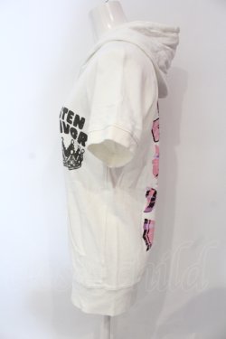 画像2: LISTEN FLAVOR / キャンディプリント半袖パーカー  ホワイト×ブラック O-25-06-21-077-PU-TO-IG-OS