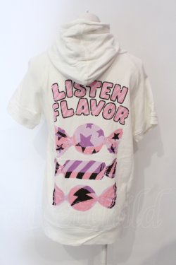 画像3: LISTEN FLAVOR / キャンディプリント半袖パーカー  ホワイト×ブラック O-25-06-21-077-PU-TO-IG-OS