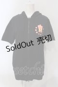 HELL CAT PUNKS / クラウンテディpt半袖パーカー  ブラック O-25-06-21-079-PU-TO-IG-OS