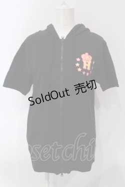 画像1: HELL CAT PUNKS / クラウンテディpt半袖パーカー  ブラック O-25-06-21-079-PU-TO-IG-OS