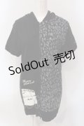 HELL CAT PUNKS / レオパード切り替え半袖パーカー M ブラック O-25-06-21-080-PU-TO-IG-OS