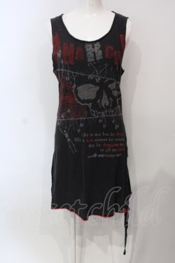 画像1: h.ANARCHY / スカルプリントロングタンク  チャコール×ブラック O-25-06-21-084-HN-TO-IG-OS