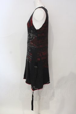 画像2: h.ANARCHY / スカルプリントロングタンク  チャコール×ブラック O-25-06-21-084-HN-TO-IG-OS