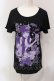 画像1: HELL CAT PUNKS / ガールプリントTシャツ  ブラック×パープル O-25-06-21-088-PU-TS-IG-OS (1)