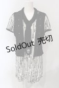 SEX POT ReVeNGe / ジッププリントワンピース  ホワイト×ブラック O-25-06-21-090-SP-OP-IG-OS