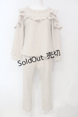 画像1: axes femme / フラワーレースセットアップ M ベージュ O-25-06-21-101-AX-OP-IG-OS