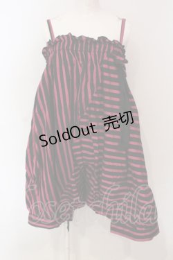 画像1: PEACE NOW / ストライプサスペンダーバルーンパンツ  ピンク×ブラック O-25-06-21-104-PU-PA-IG-ZS