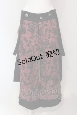 画像1: ALICE and the PIRATES / Lock the PANDORA's memoriesパンツ  ワイン×ブラック O-25-06-21-108-PA-PA-IG-OS