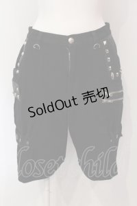 SEX POT ReVeNGe / スタッズジップハーフパンツ M ブラック O-25-06-21-113-SP-PA-IG-OS