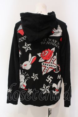 画像3: HELL CAT PUNKS / アイコンプリントパーカー L ブラック O-25-06-21-125-PU-TO-IG-OS