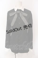 BPN FOR MEN / 2カラーシャツ M ブラック×ホワイト O-25-06-21-126-GO-BL-IG-OS