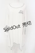 ALGONQUINS / スタッズプリントロングカットソー  ホワイト O-25-06-21-128-AL-TO-IG-OS