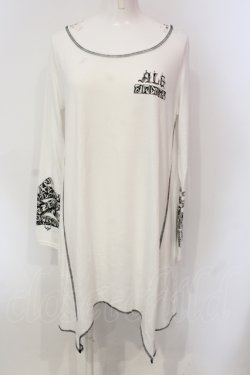 画像1: ALGONQUINS / スタッズプリントロングカットソー  ホワイト O-25-06-21-128-AL-TO-IG-OS