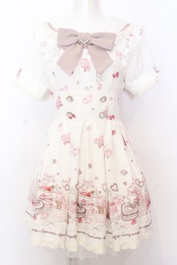 画像1: LIZ LISA / ManyHearts Afternoontea柄ワンピース  シロ O-25-06-21-011-LO-OP-OW-OS