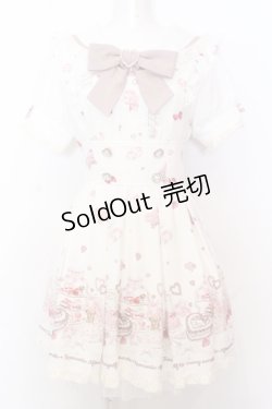 画像1: LIZ LISA / ManyHearts Afternoontea柄ワンピース  シロ O-25-06-21-011-LO-OP-OW-OS