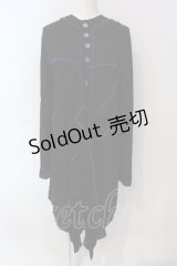 ALGONQUINS / スカルプリントフリルカットフードカーディガン  ブラック*　ブルー O-25-06-21-131-AL-TO-IG-OS