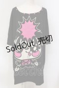 LOVER'S ROCK / モヒカンパンダBIG半袖ワンピース  ブラック×ピンク O-25-06-21-139-PU-OP-IG-OS