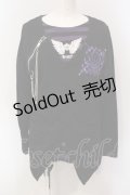 Deorart / ボーダーTシャツ カーディガンセット L ×パープル O-25-06-21-140-PU-TO-IG-OS